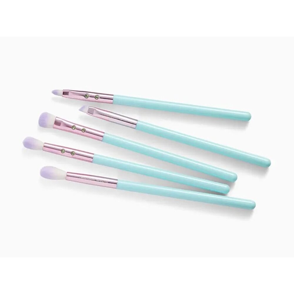 Slmissglam 5-Piece Ombre Eye Makeup Brush Set Stay Sparkly Ultra-Soft Aqua NEW - Picture 2 of 7